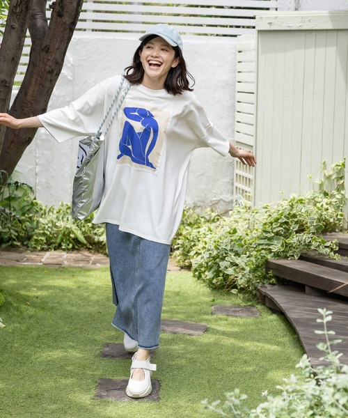 niko and...(ニコアンド)の「【Henri Matisse(アンリ・マティス)】マティスアートプリントTシャツ(Tシャツ/カットソー・レディース・ブラック/オフホワイト/ブルー/グレー・FREE)」の8枚目の写真