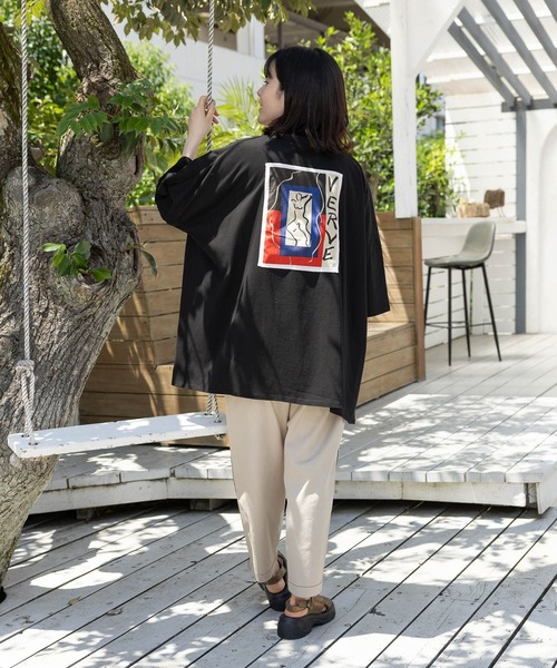 niko and...(ニコアンド)の「【Henri Matisse(アンリ・マティス)】マティスアートプリントTシャツ(Tシャツ/カットソー・レディース・ブラック/オフホワイト/ブルー/グレー・FREE)」の16枚目の写真