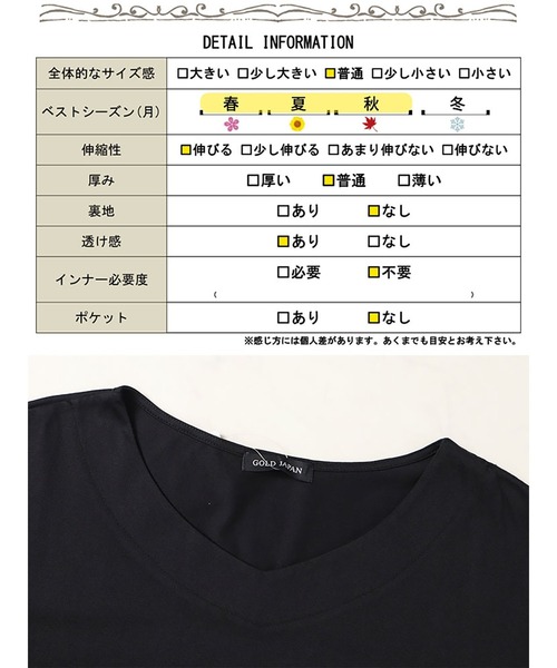 GOLDJAPAN（ゴールドジャパン）の「ポコポコ切り替えチュニック【大きいサイズ対応】（チュニック・レディース・ブラック・4L/3L/LL/5L）」の18枚目の写真
