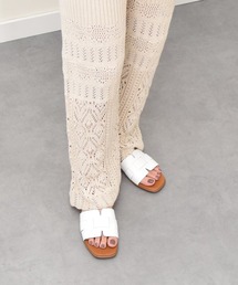 inter-chaussures | 【Oh my Sandals】スクエアトウフラットレザーサンダル(E42203)(サンダル)
