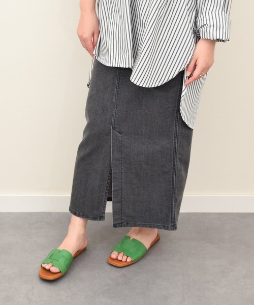 inter-chaussures（インターショシュール）の「【Oh my Sandals】スクエアトウフラットレザーサンダル(E42203)（サンダル・レディース・グリーン/ブラック/ホワイト/シルバー・38/35/36/37/39）」の12枚目の写真