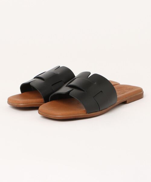 inter-chaussures（インターショシュール）の「【Oh my Sandals】スクエアトウフラットレザーサンダル(E42203)（サンダル・レディース・グリーン/ブラック/ホワイト/シルバー・38/35/36/37/39）」の18枚目の写真