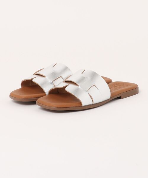 inter-chaussures（インターショシュール）の「【Oh my Sandals】スクエアトウフラットレザーサンダル(E42203)（サンダル・レディース・グリーン/ブラック/ホワイト/シルバー・38/35/36/37/39）」の17枚目の写真