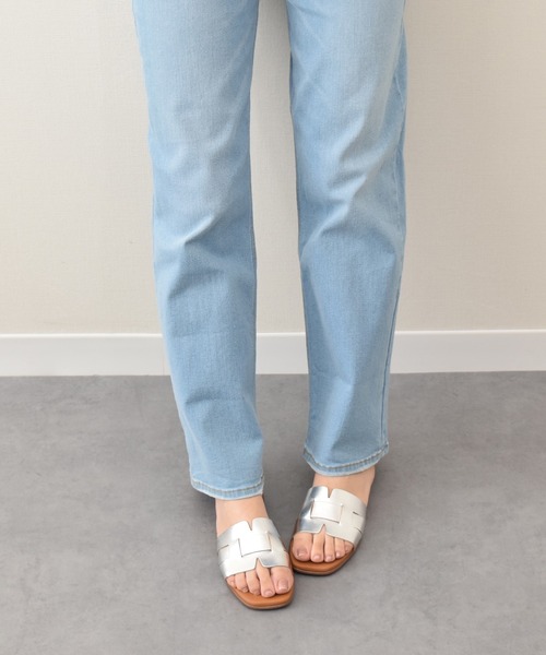 inter-chaussures（インターショシュール）の「【Oh my Sandals】スクエアトウフラットレザーサンダル(E42203)（サンダル・レディース・グリーン/ブラック/ホワイト/シルバー・38/35/36/37/39）」の16枚目の写真