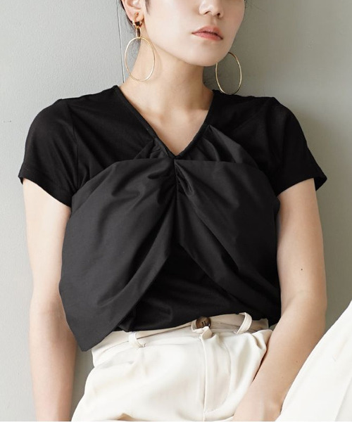 zootie(ズーティー)の「ビスチェ レイヤードTEE(Tシャツ/カットソー・レディース・モカ/ブラック・M)」の4枚目の写真