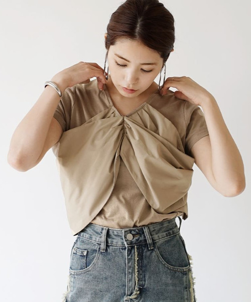zootie(ズーティー)の「ビスチェ レイヤードTEE(Tシャツ/カットソー・レディース・モカ/ブラック・M)」の7枚目の写真