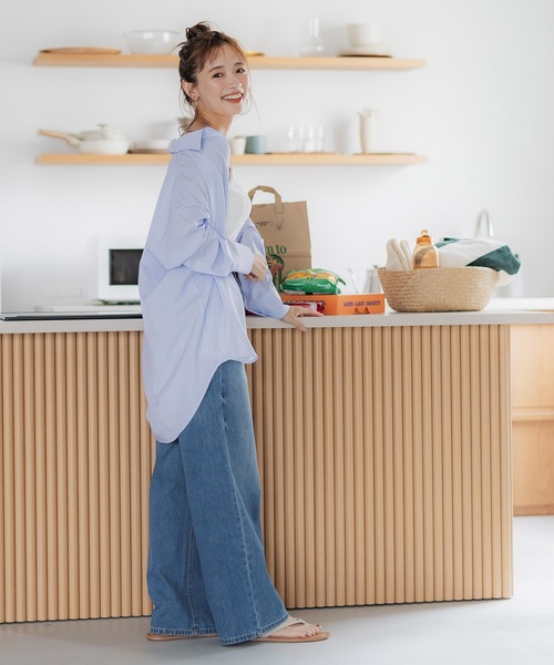 UPF50+ 水陸両用ラッシュガード ストライプシャツ（ラッシュガード