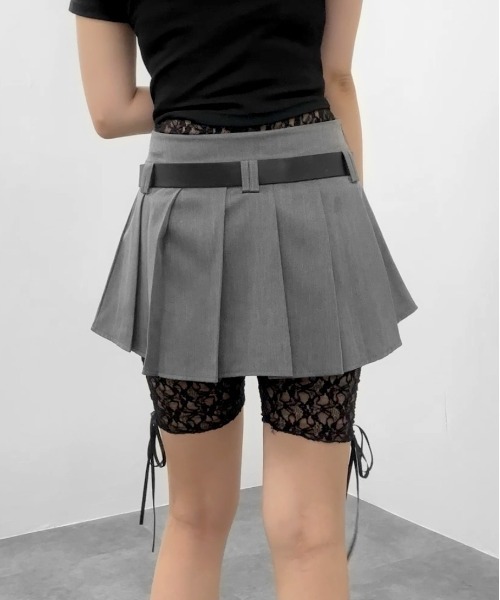 ◆PRADA◆ ベルトミニスカート グレー 210.jpg