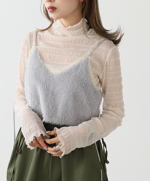 AO2(アオズ)の「Shaggy Bustier / シャギービスチェ(ベスト・レディース・ライトグレー/ブラック・FREE)」の22枚目の写真