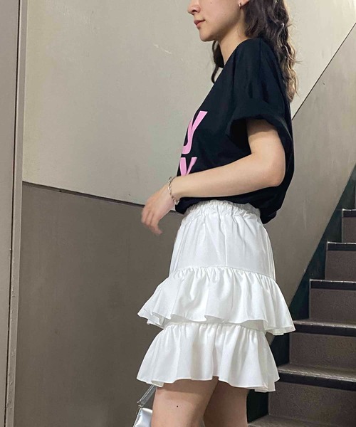 NANEA（ナネア）の「インナーパンツ付きフリルスカート（スカート・レディース・ホワイト/ブラック・フリー）」の10枚目の写真