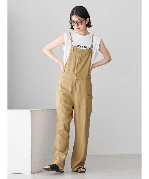 AMERICAN HOLIC（アメリカンホリック）の「リネンブレンドサロペットパンツ（サロペット/オーバーオール・レディース・キャメル/ブラック・M/L）」の22枚目の写真