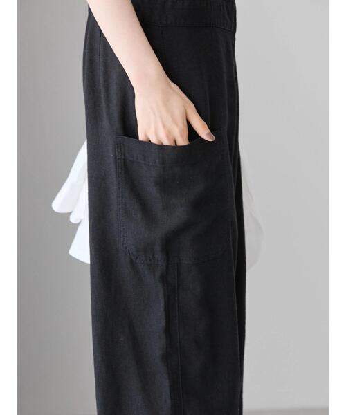 AMERICAN HOLIC（アメリカンホリック）の「リネンブレンドサロペットパンツ（サロペット/オーバーオール・レディース・キャメル/ブラック・M/L）」の5枚目の写真