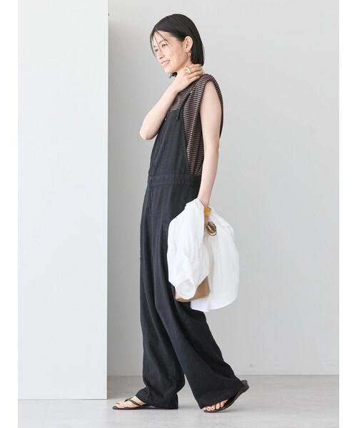 AMERICAN HOLIC（アメリカンホリック）の「リネンブレンドサロペットパンツ（サロペット/オーバーオール・レディース・キャメル/ブラック・M/L）」の8枚目の写真