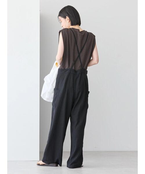 AMERICAN HOLIC（アメリカンホリック）の「リネンブレンドサロペットパンツ（サロペット/オーバーオール・レディース・キャメル/ブラック・M/L）」の9枚目の写真