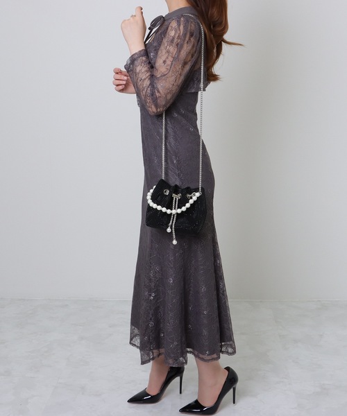 Lace Ladies（レースレディース）の「ビッグパール 2WAY スタッズ 巾着 ショルダーバッグ（クラッチバッグ・レディース・シルバー/ホワイト/ブラック・FREE）」の8枚目の写真