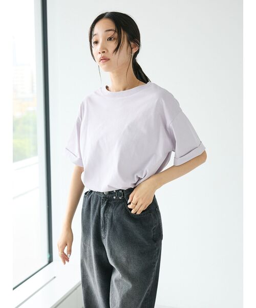 CRAFT STANDARD BOUTIQUE(クラフトスタンダードブティック)の「接触冷感/抗菌防臭/ 前後2WAY半袖スクエアネックTee(Tシャツ/カットソー・レディース・ラベンダー/アイボリー/ブラック/サックスブルー・FREE)」の13枚目の写真