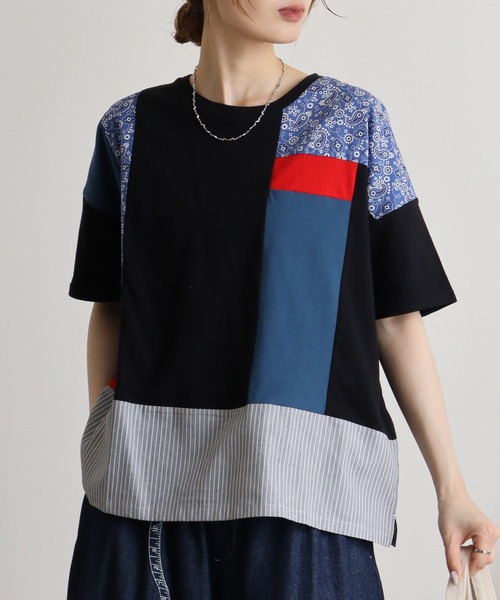 EMAGO リメイク風切替えTシャツ（Tシャツ/カットソー）｜Emago