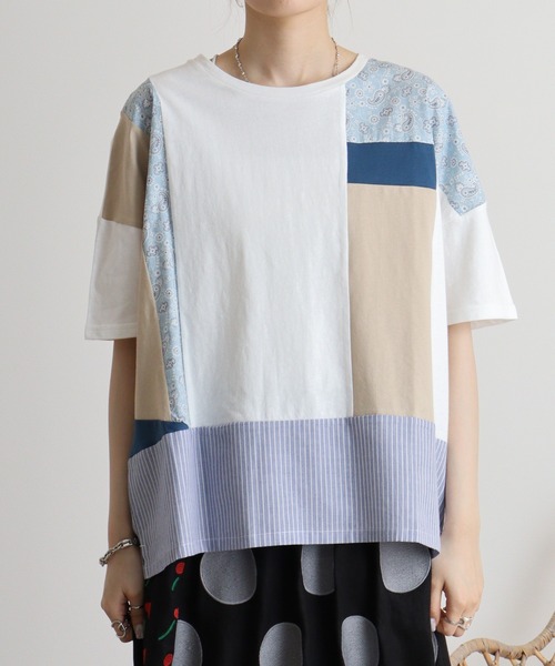 EMAGO リメイク風切替えTシャツ（Tシャツ/カットソー）｜Emago