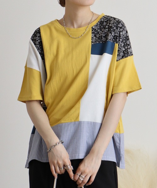 EMAGO リメイク風切替えTシャツ（Tシャツ/カットソー）｜Emago