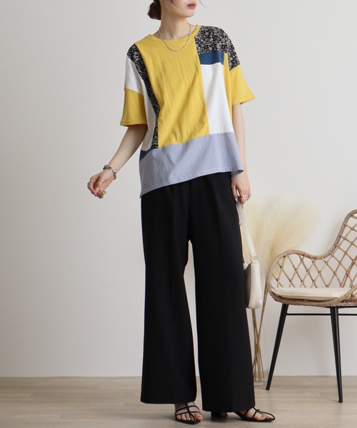EMAGO リメイク風切替えTシャツ（Tシャツ/カットソー）｜Emago