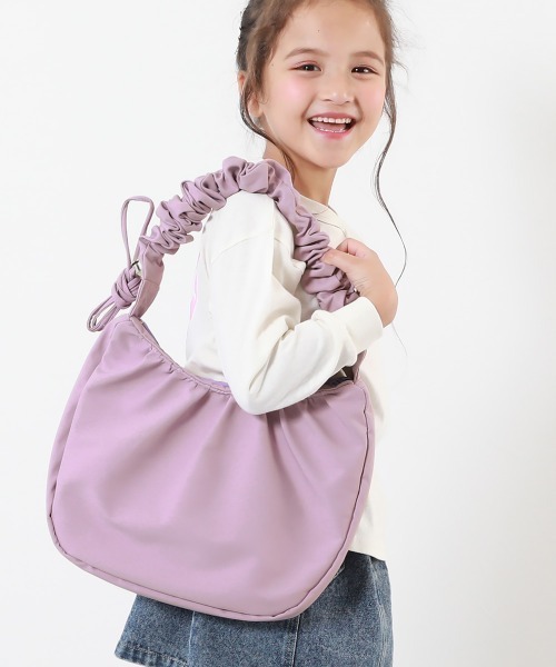 devirock（デビロック）の「親子で使える ゲーム機ケース固定バンド付き ギャザーショルダーバッグ（ショルダーバッグ・キッズ・グリーン系2/ブラック/ラベンダー・ONE SIZE）」の3枚目の写真