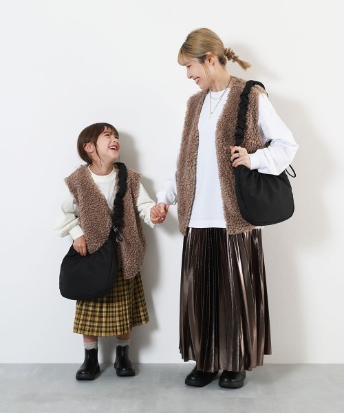 devirock（デビロック）の「親子で使える ゲーム機ケース固定バンド付き ギャザーショルダーバッグ（ショルダーバッグ・キッズ・グリーン系2/ブラック/ラベンダー・ONE SIZE）」の12枚目の写真