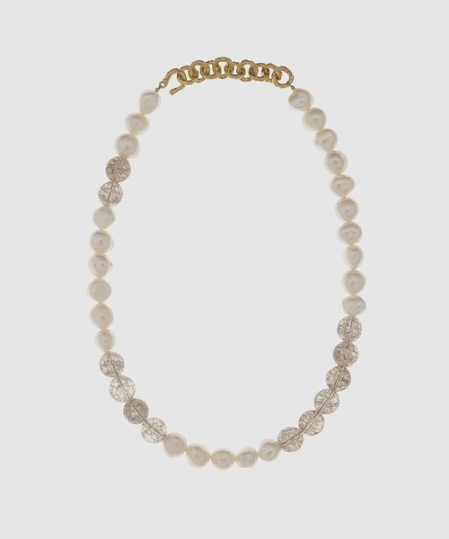 Preek(プリーク)の「BAROQUE PEARL CRACKED CRYSTAL NECKLACE(ネックレス・レディース・ホワイト・FREE)」の2枚目の写真