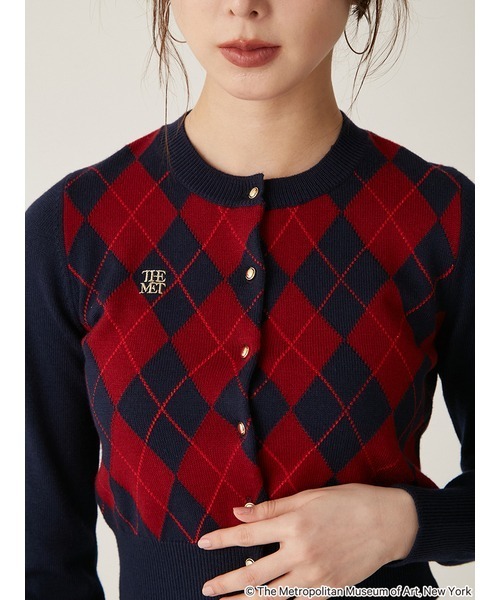 LILY BROWN（リリーブラウン）の「【The Metropolitan Museum of Art】バリエーションカーディガン（カーディガン/ボレロ・レディース・グレー/チェック/パープル・FREE）」の10枚目の写真
