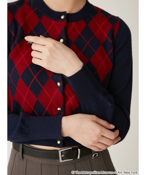 LILY BROWN（リリーブラウン）の「【The Metropolitan Museum of Art】バリエーションカーディガン（カーディガン/ボレロ・レディース・グレー/チェック/パープル・FREE）」の11枚目の写真