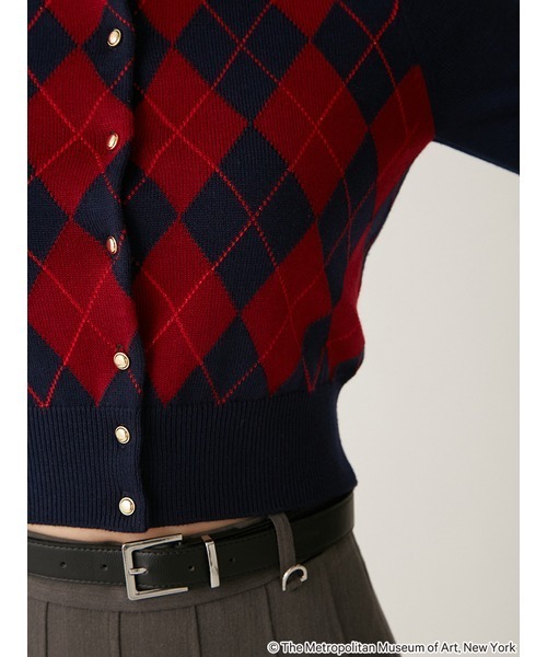 LILY BROWN（リリーブラウン）の「【The Metropolitan Museum of Art】バリエーションカーディガン（カーディガン/ボレロ・レディース・グレー/チェック/パープル・FREE）」の12枚目の写真