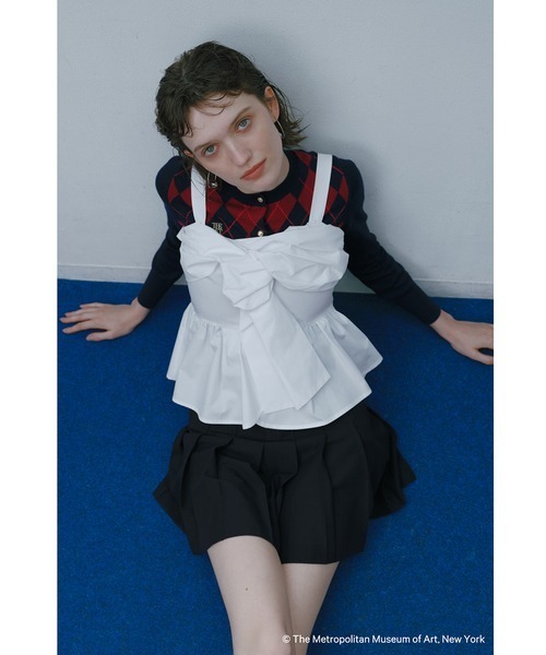 LILY BROWN（リリーブラウン）の「【The Metropolitan Museum of Art】バリエーションカーディガン（カーディガン/ボレロ・レディース・グレー/チェック/パープル・FREE）」の7枚目の写真