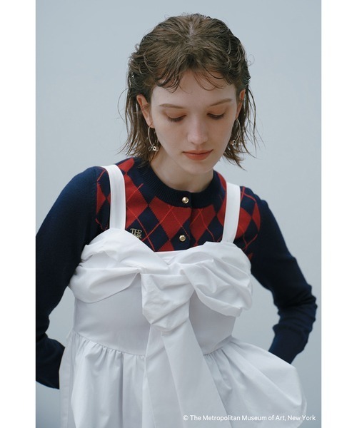 LILY BROWN（リリーブラウン）の「【The Metropolitan Museum of Art】バリエーションカーディガン（カーディガン/ボレロ・レディース・グレー/チェック/パープル・FREE）」の8枚目の写真