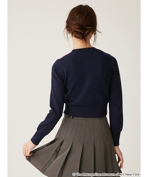 LILY BROWN（リリーブラウン）の「【The Metropolitan Museum of Art】バリエーションカーディガン（カーディガン/ボレロ・レディース・グレー/チェック/パープル・FREE）」の6枚目の写真