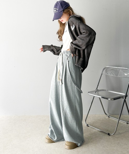 Java（ジャバ）の「《JAVA ジャバコラボ》ワンランク上の着こなし叶う。サスペンダー付裏毛2タックワイドパンツ（セットアップ可能）（その他パンツ・メンズ・ブラック/杢グレー/オートミール・MEDIUM/LARGE/SMALL/X-LARGE）」の6枚目の写真