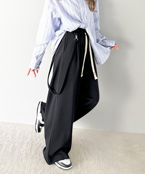 Java（ジャバ）の「《JAVA ジャバコラボ》ワンランク上の着こなし叶う。サスペンダー付裏毛2タックワイドパンツ（セットアップ可能）（その他パンツ・メンズ・ブラック/杢グレー/オートミール・MEDIUM/LARGE/SMALL/X-LARGE）」の4枚目の写真