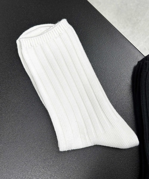 WEGO(ウィゴー)の「WEGO/ローゲージソックス(ソックス/靴下・メンズ・ホワイト/ブラック/カーキ/杢グレー・25-27CM)」の2枚目の写真