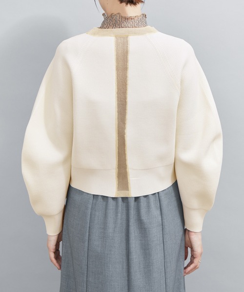 le cercle ADAM ET ROPE'（ルセルクルアダムエロペ）の「シアーラインカーディガン（カーディガン/ボレロ・レディース・ミント/ホワイト/ブラック・FREE）」の11枚目の写真