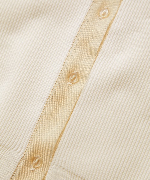 le cercle ADAM ET ROPE'（ルセルクルアダムエロペ）の「シアーラインカーディガン（カーディガン/ボレロ・レディース・ミント/ホワイト/ブラック・FREE）」の6枚目の写真