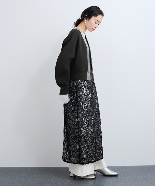 le cercle ADAM ET ROPE'（ルセルクルアダムエロペ）の「シアーラインカーディガン（カーディガン/ボレロ・レディース・ミント/ホワイト/ブラック・FREE）」の14枚目の写真
