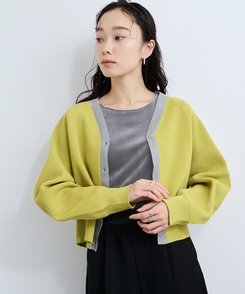 le cercle ADAM ET ROPE'（ルセルクルアダムエロペ）の「シアーラインカーディガン（カーディガン/ボレロ・レディース・ミント/ホワイト/ブラック・FREE）」の22枚目の写真