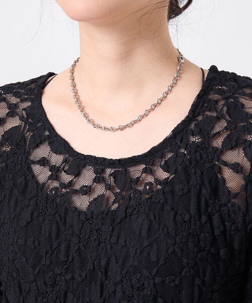 FREAK'S STORE（フリークスストア）の「チュールレース ロンT（Tシャツ/カットソー・レディース・ブラック/オフホワイト/サックスブルー・ﾌﾘ-）」の22枚目の写真