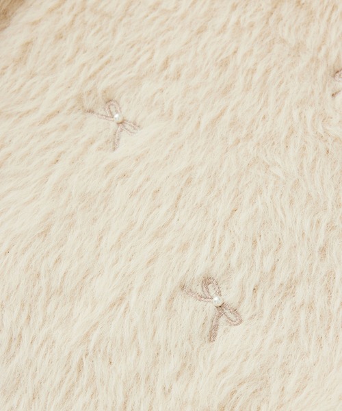 VIS（ビス）の「フェザーヤーンリボン刺繍ビーズニット（ニット/セーター・レディース・ブラック/ピンク/キナリ・FREE）」の4枚目の写真