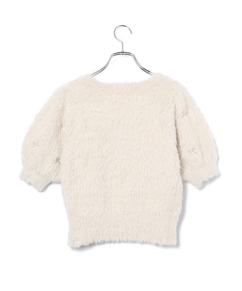 VIS（ビス）の「フェザーヤーンリボン刺繍ビーズニット（ニット/セーター・レディース・ブラック/ピンク/キナリ・FREE）」の21枚目の写真