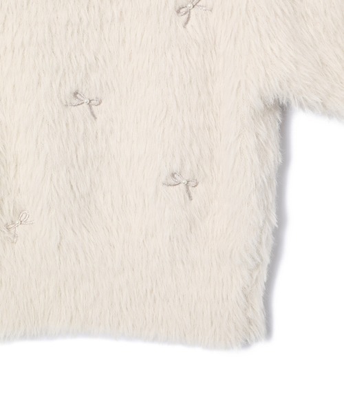 VIS（ビス）の「フェザーヤーンリボン刺繍ビーズニット（ニット/セーター・レディース・ブラック/ピンク/キナリ・FREE）」の18枚目の写真