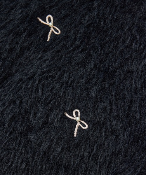 VIS（ビス）の「フェザーヤーンリボン刺繍ビーズニット（ニット/セーター・レディース・ブラック/ピンク/キナリ・FREE）」の15枚目の写真