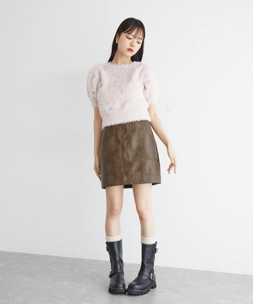 VIS（ビス）の「フェザーヤーンリボン刺繍ビーズニット（ニット/セーター・レディース・ブラック/ピンク/キナリ・FREE）」の14枚目の写真