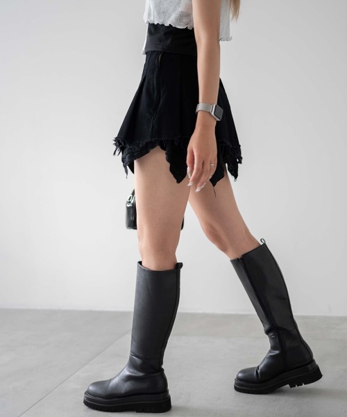 WEGO（ウィゴー）の「DISPARK/タックダメージミニスカート（スカート・レディース・ブラック/チャコール・FREE）」の11枚目の写真