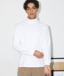 NANO universe | Anti Soaked(R) 汗染み防止 スムースタートルネックTシャツ 長袖(Tシャツ/カットソー)