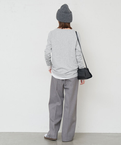 SLOBE IENA（スローブイエナ）の「T/C天竺ベーシックロンTEE（Tシャツ/カットソー・レディース・グレー/ホワイト/ダークブルー・FREE）」の6枚目の写真