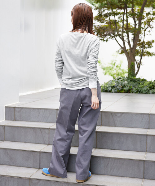 SLOBE IENA（スローブイエナ）の「T/C天竺ベーシックロンTEE（Tシャツ/カットソー・レディース・グレー/ホワイト/ダークブルー・FREE）」の11枚目の写真
